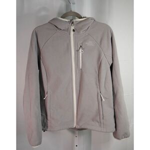 The North Face Windwall 2 Jacket Metallic Grey Hooded Fleece Lined Zip Up